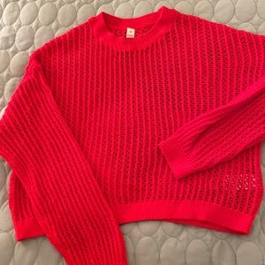 Pumpkin Orange Knitted pullover sweater.